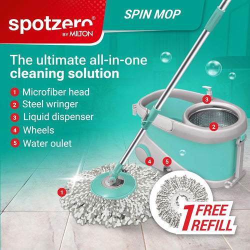 Prime Spin Mop and Bucket Set with 360° Microfiber Head