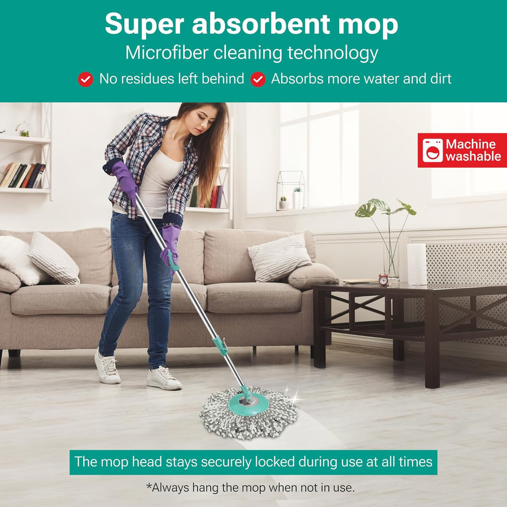 Prime Spin Mop and Bucket Set with 360° Microfiber Head